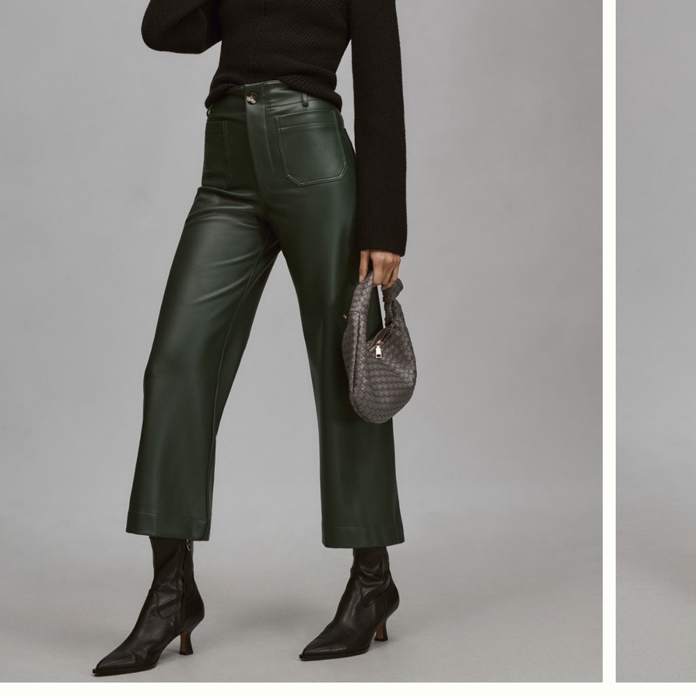 Anthropologie Maeve Colette Faux Leather Size 31 Green